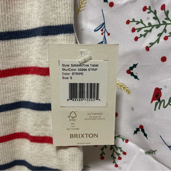NWT Brixton Samantha Tank Top with Horizontal Stripes Size S - Picture 9 of 9